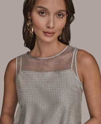 Women's Sleeveless Beaded Top