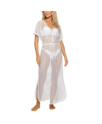 Women's Lattice V Neck Long Dress Cover-up