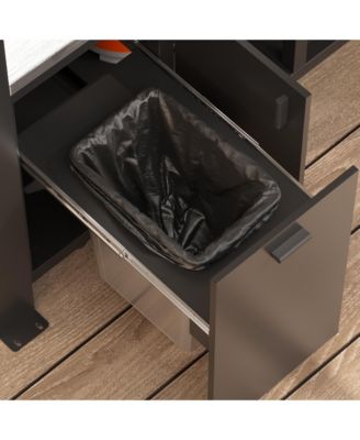 8x5 FT Galvanized Steel Frame Stainless Steel Tabletop Cedar Roof Outdoor Bar