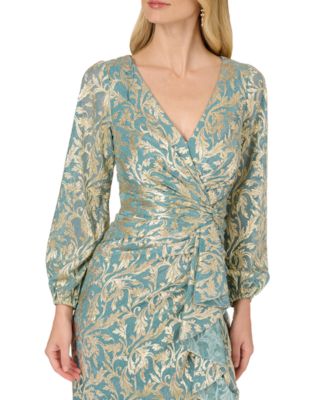 Women's Metallic Crinkle Gown