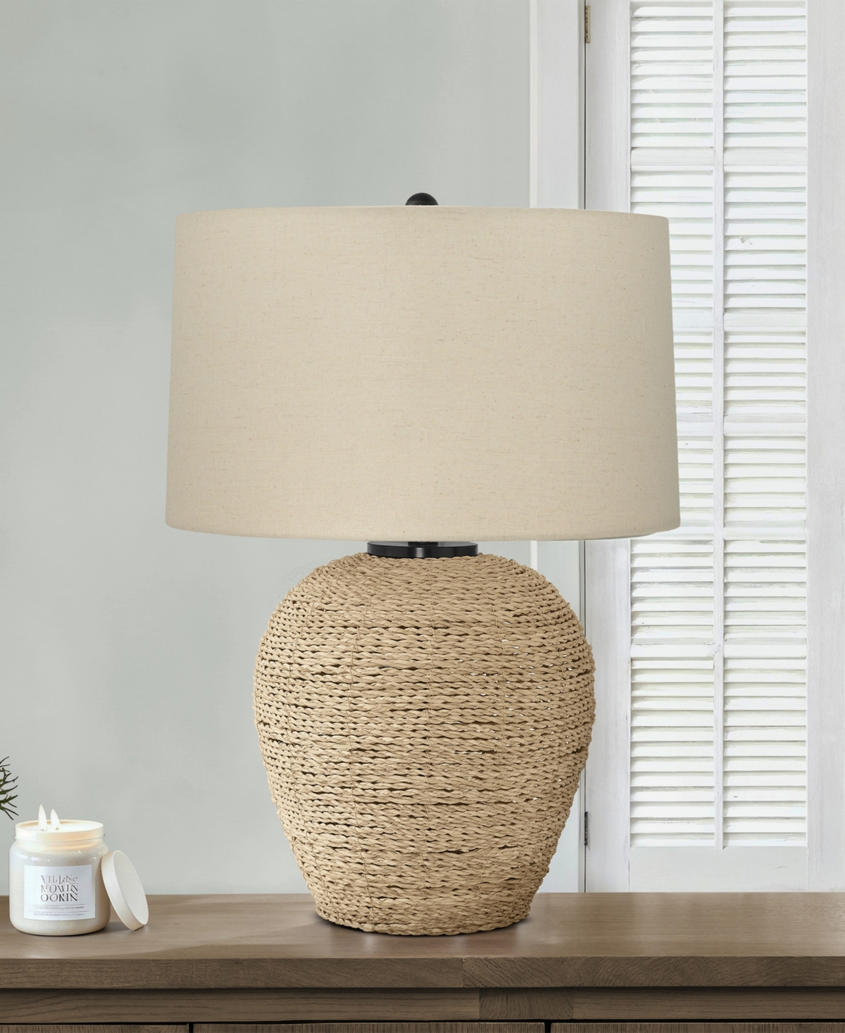 Monarch Specialties Lighting 25" Rattan Table Lamp