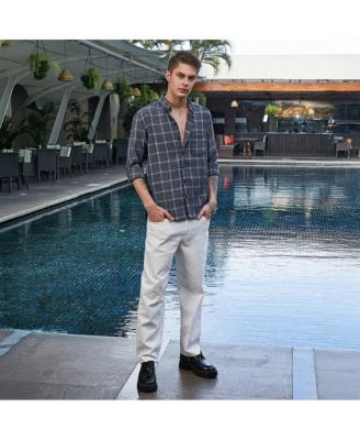 Men's Charcoal Grey BiGraph-Check Shirt