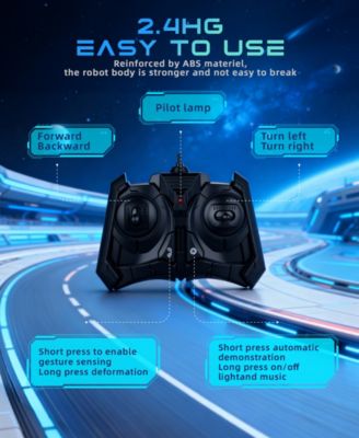 1:18 RC Transforming Robot Car with One-Click Deformation, 2.4GHz RC Car with LED Lights, 360&deg; Rotation & Demo Mode