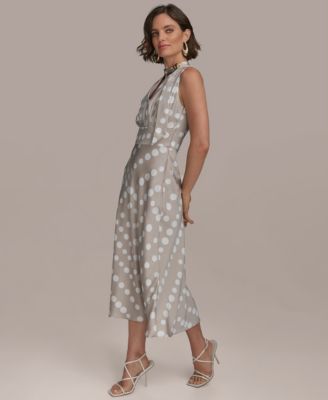 Petite Dot Print Midi Dress