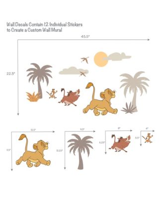 Disney Baby Lion King Safari Mural-Like Wall Decals/Stickers