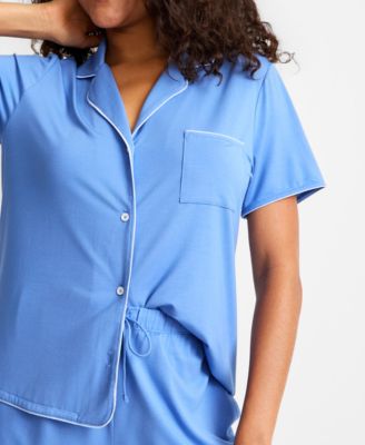 Women's Fluid Knit Notched-Collar Pajama Set  XS-3X