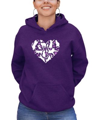 Women's Cat Heart Word Art Long-Sleeve Sweatshirt