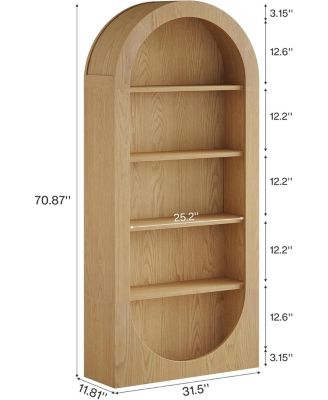 70.9-Inch Tall Arched Shoe Rack, 5-Tier Open Shoe Cabinet, Shoes Storage Organizer