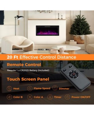 Fireplace 40 Inches Recessed and Wall Mounted for 2' x 6' Stud