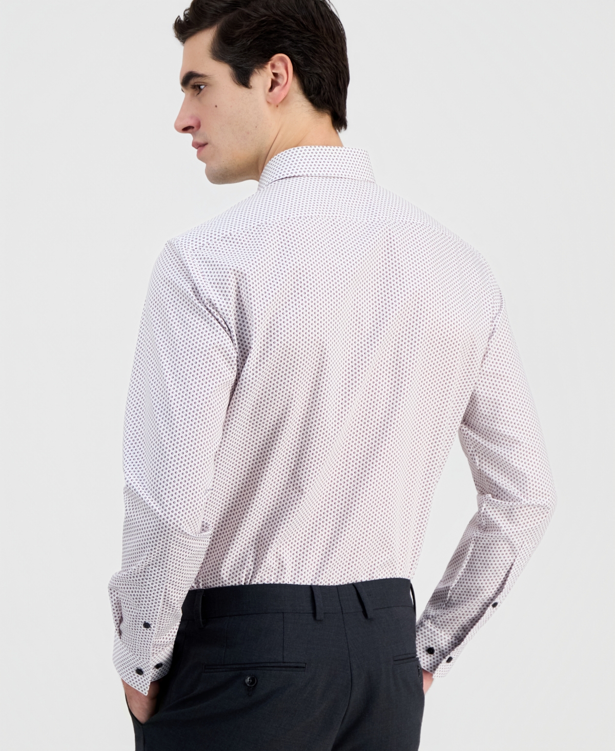 Men's Modern-Fit Circle Print Dress Shirt