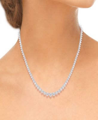 Diamond Graduated Martini Tennis Necklace (10 ct. t.w.) in 14k White Gold