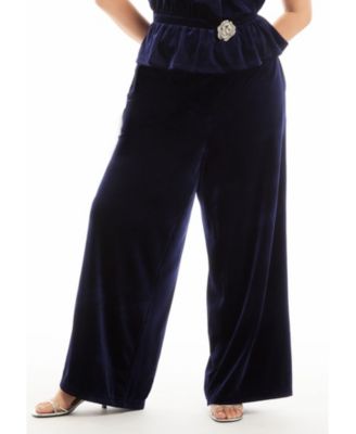 Women's June + Vie Velvet Wide-Leg Pants