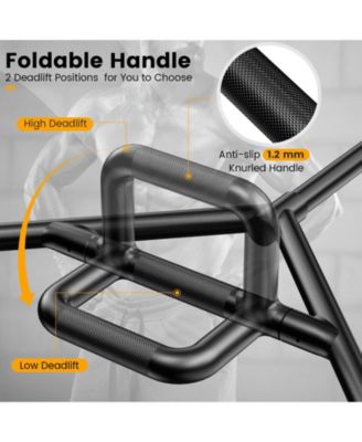 Olympic Hex Trap Bar with 2 Spring Collars and Foldable Handle