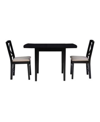 Torino 3Pc Drop Leaf Dining Set Black