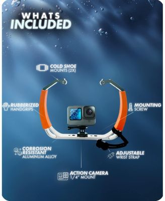 GB-U80 Underwater Diving Rig for GoPro Waterproof Action Cam (XL Version) - Teal