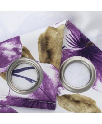 RT Designer Collection April Printed Blackout Luxurious Decorative Grommet Curtain Panel 54" x 84" Lilac