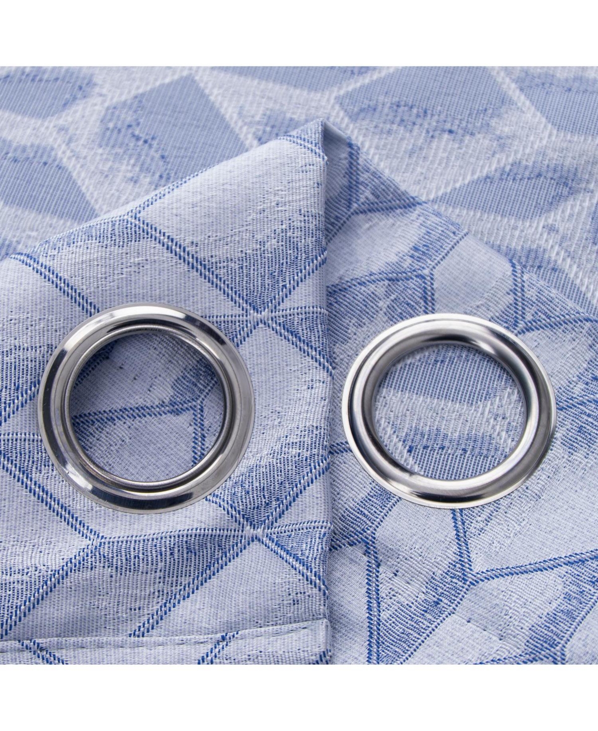 Rt Designer Collection Cubix Jacquard Grommet Luxurious Modern Design Curtain Panel 54" x 84" Blue