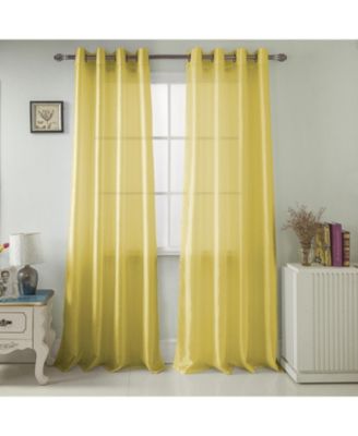 RT Designer Collection Nancy Grommet Luxurious Modern Design Curtain Panel 54" x 95" Neon Yellow