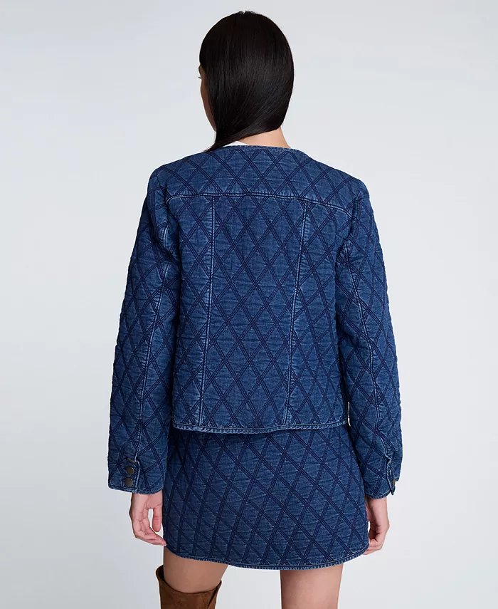 Women's Quilted Collarless Jacket - thumbnail 8