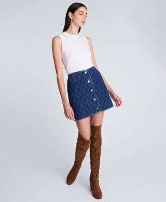 Women's Quilted Pencil Mini Skirt