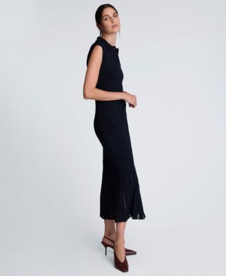 Women's Polo Neck Sweater Midi Dress