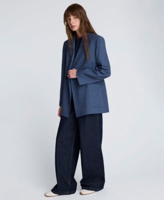 Women's Textured Pinstriped Long-Sleeve Jacket