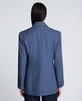 Women's Textured Pinstriped Long-Sleeve Jacket