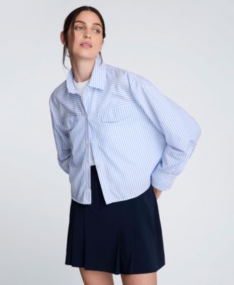 Women's Striped Boxy Cropped Top