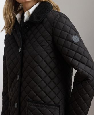 Women's Quilted Design Buttoned Coat