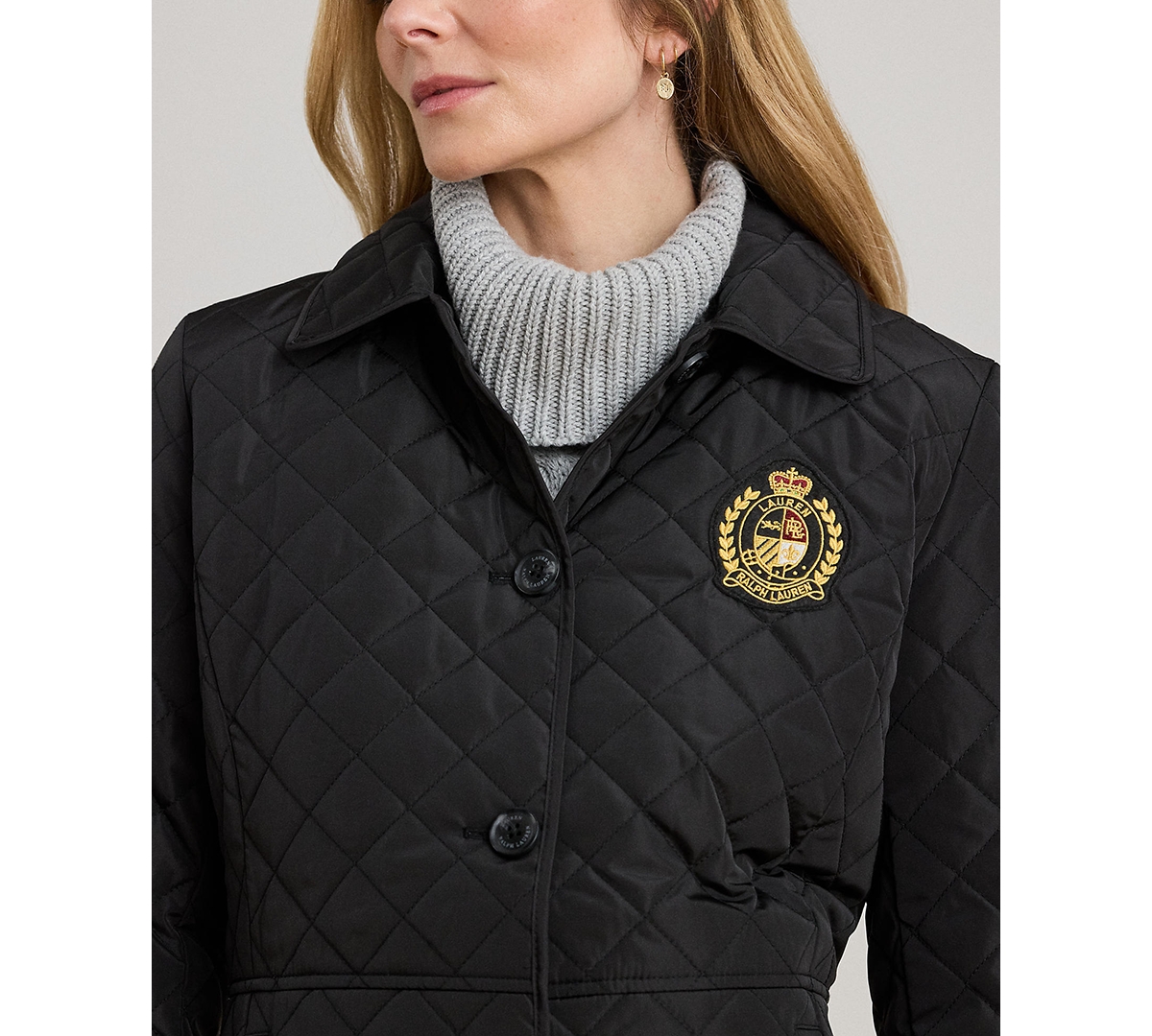 Lauren Ralph Women's Crested Quilt Coat