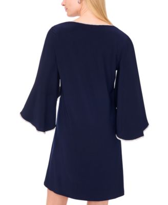 Women's V-Neck Cape-Sleeve Dress