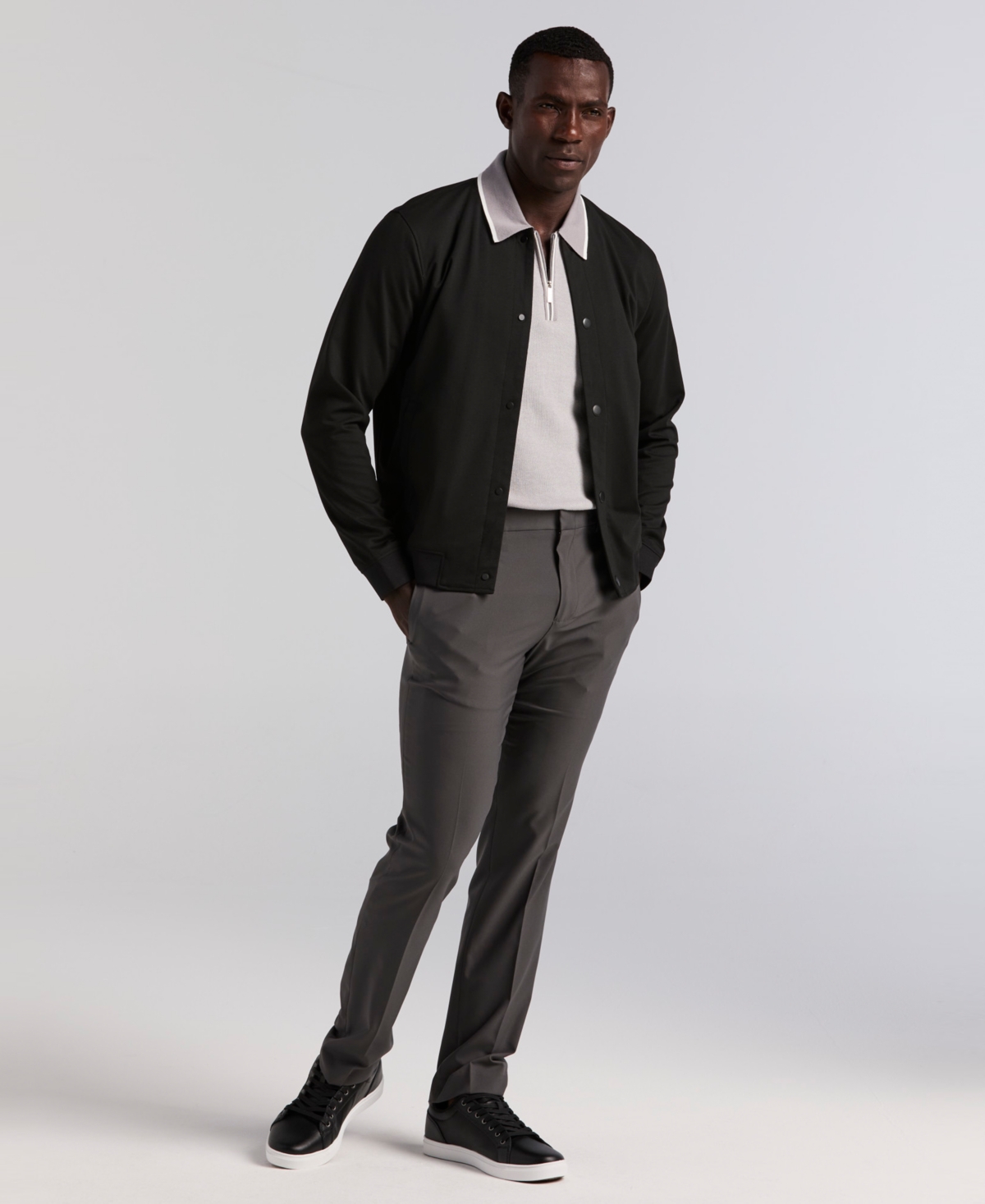 Perry Ellis Men's Stand Collar Jacket