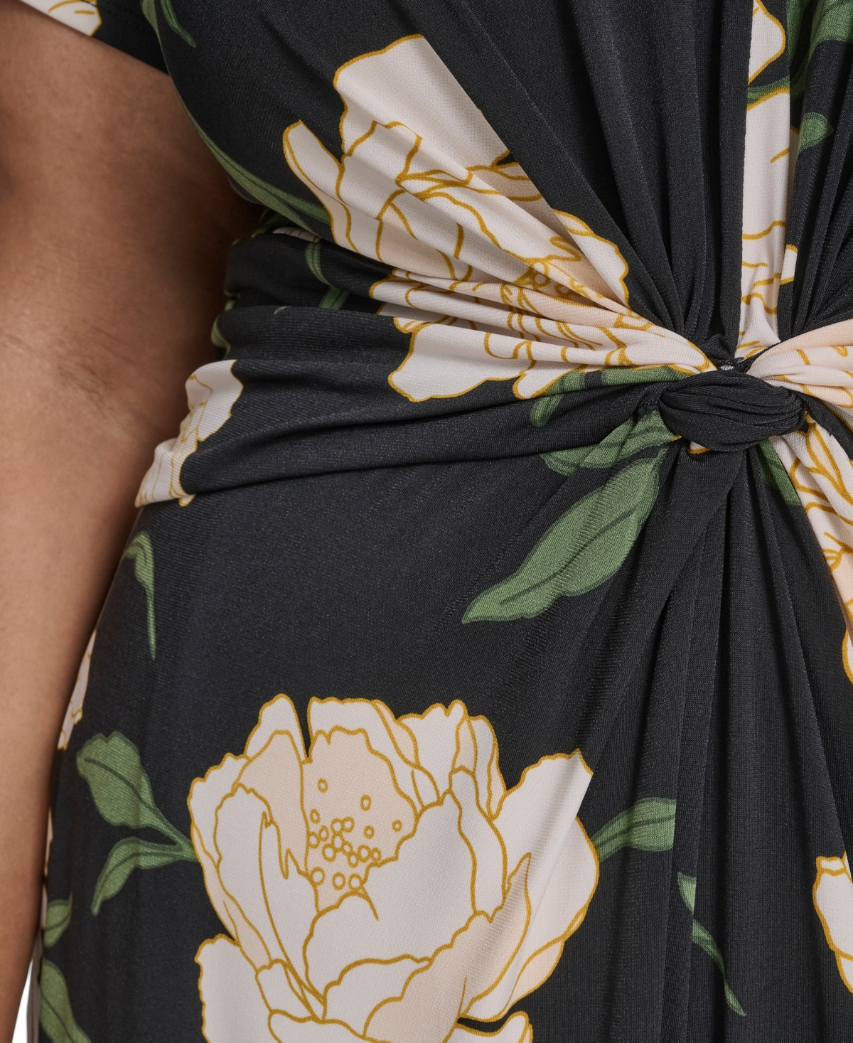 Vince Camuto Plus V-Neck Twist Front Jumpsuit