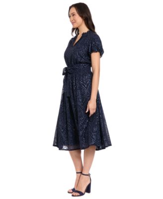 Petite Notch Neck Short-Sleeve Dress