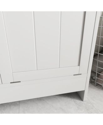 26" W  Engineered Wood 2 Hamper Compartments Tilt-out Laundry Storage Cabinet