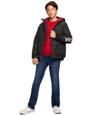 Boys' 8-20 Hilfiger Logo Zip Front Bomber Jacket