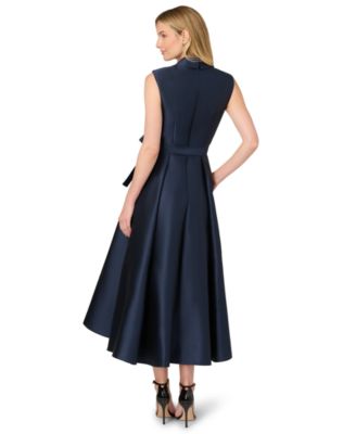 Petite Lapel Mikado Sleeveless Dress