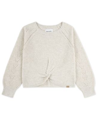 Girls Twist Front Crew Sweater