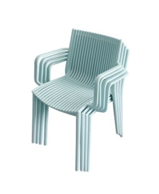 Streamdale Stackable Blue Armchair - Indoor/Outdoor, Ergonomic Design