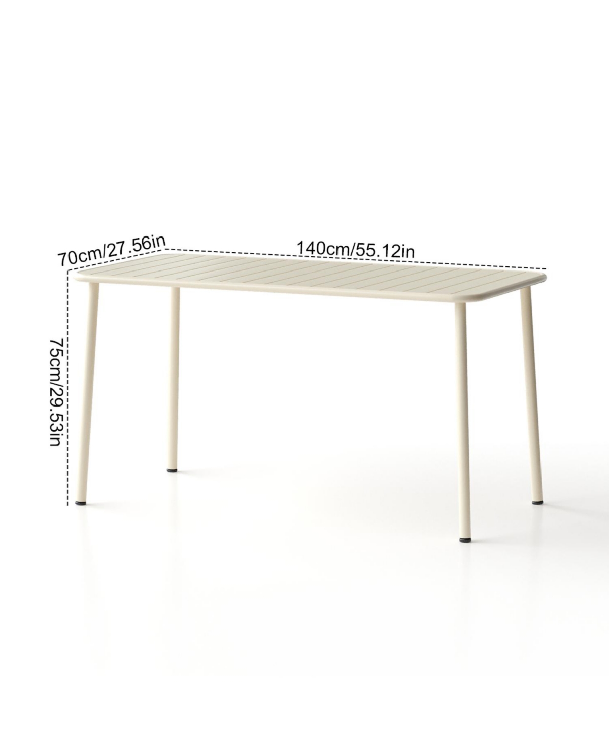 Streamdale Furniture Set of 1 with 4 chairs Sella Long Outdoor Dining Table