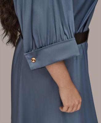 Plus Size Belted Shirt Dress