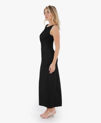 Women's Shapewear Boatneck Draped Sculpting Maxi Dress