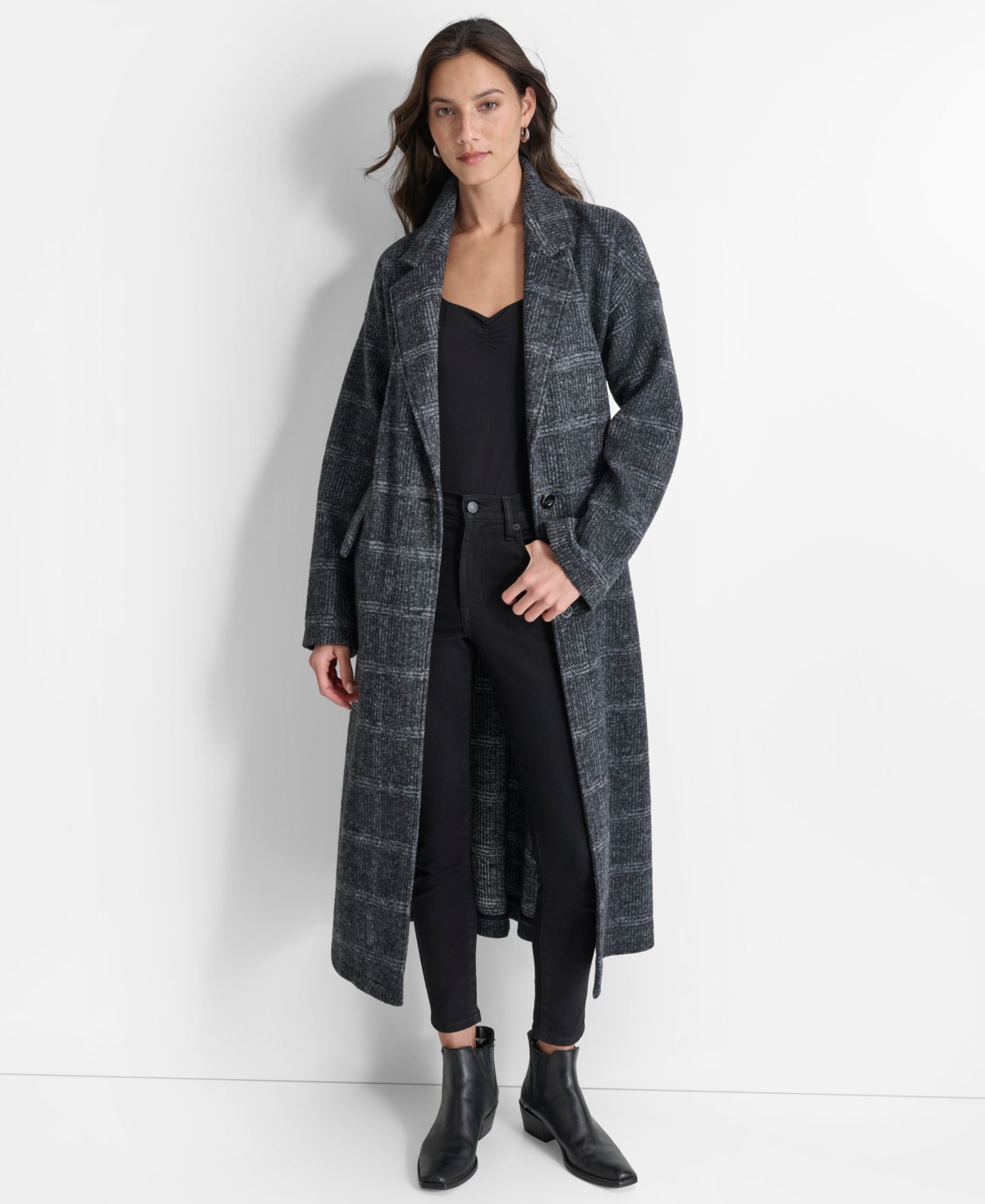 Dkny Jeans Women's Belted Long-Sleeve Robe Coat