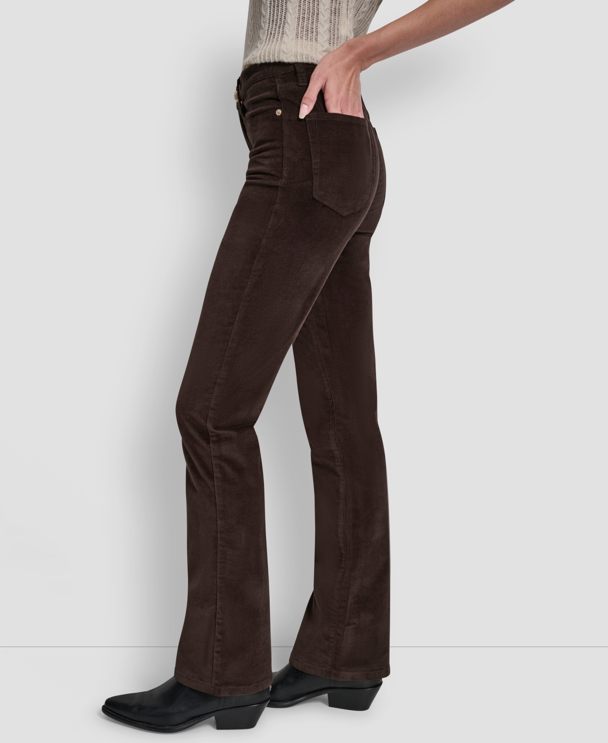 Dkny Jeans Women's High-rise Bootcut Jeans In Brown