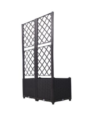  Poly Rattan Raised Bed Trellis with Removable Pots
