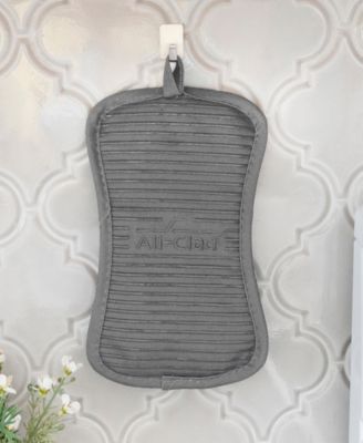 Ribbed Silicone Cotton Twill Potholders, Set of 4