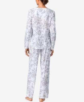 Sleepwear Brushed Cotton Long-Sleeve Pant PJ Set