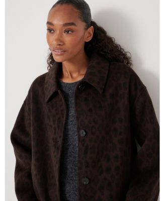 Women's Edie Pure Wool Leopard Double Faced Coat