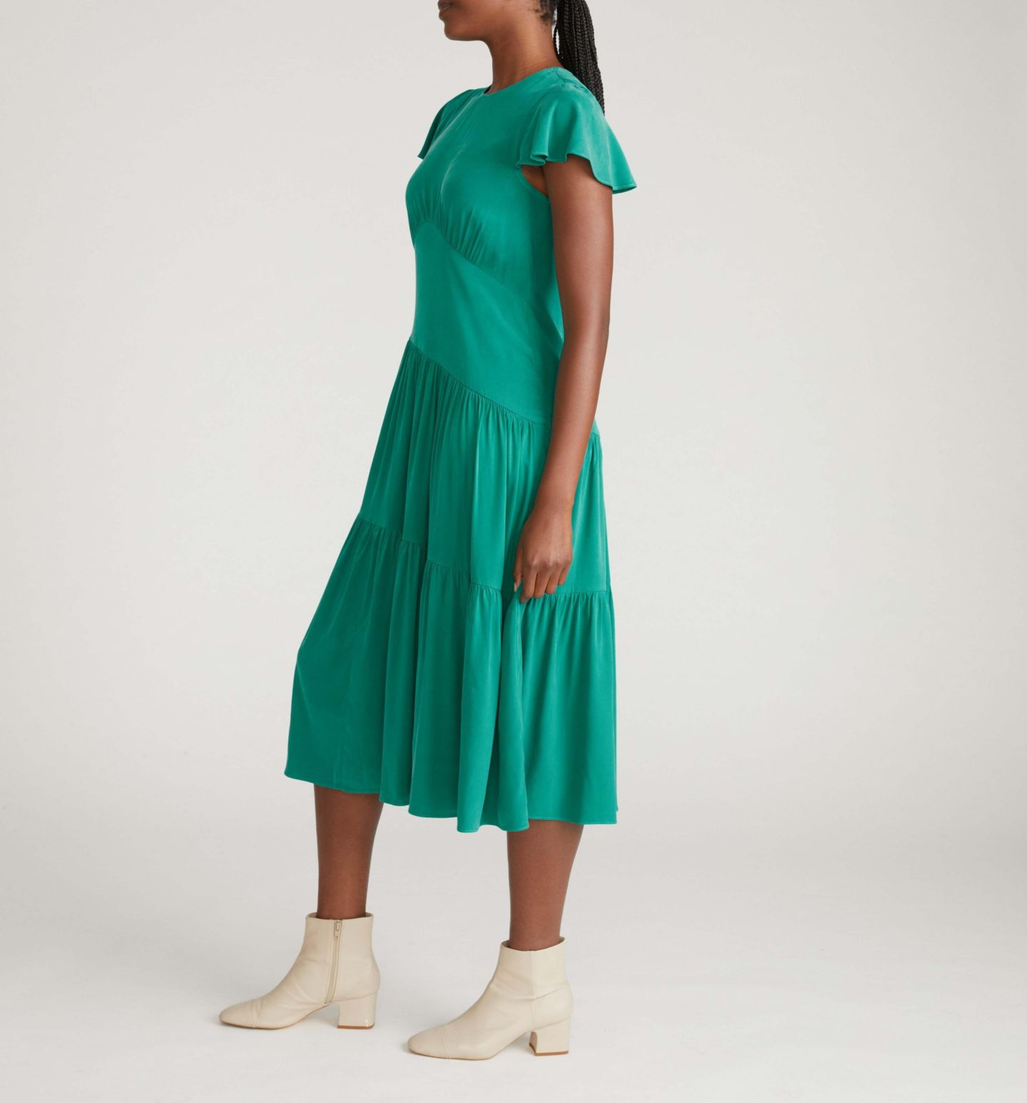 Женское платье Universal Standard Plus Size Mariella Stretch Cupro, цвет: Зелёный — фото 3