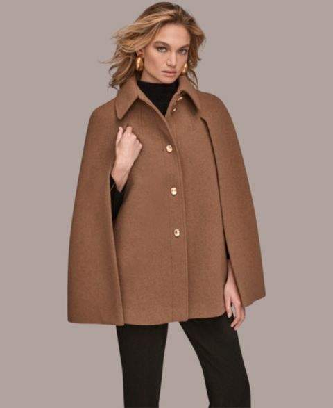 Женское пальто Donna Karan New York Collared Cape, цвет: Чёрный